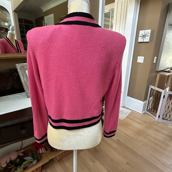St. John Pink Knit with Black Accents - Picture 2 of 3